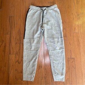 American Eagle Men’s Flex Casual Joggers Medium Tall Light Gray Black Strip